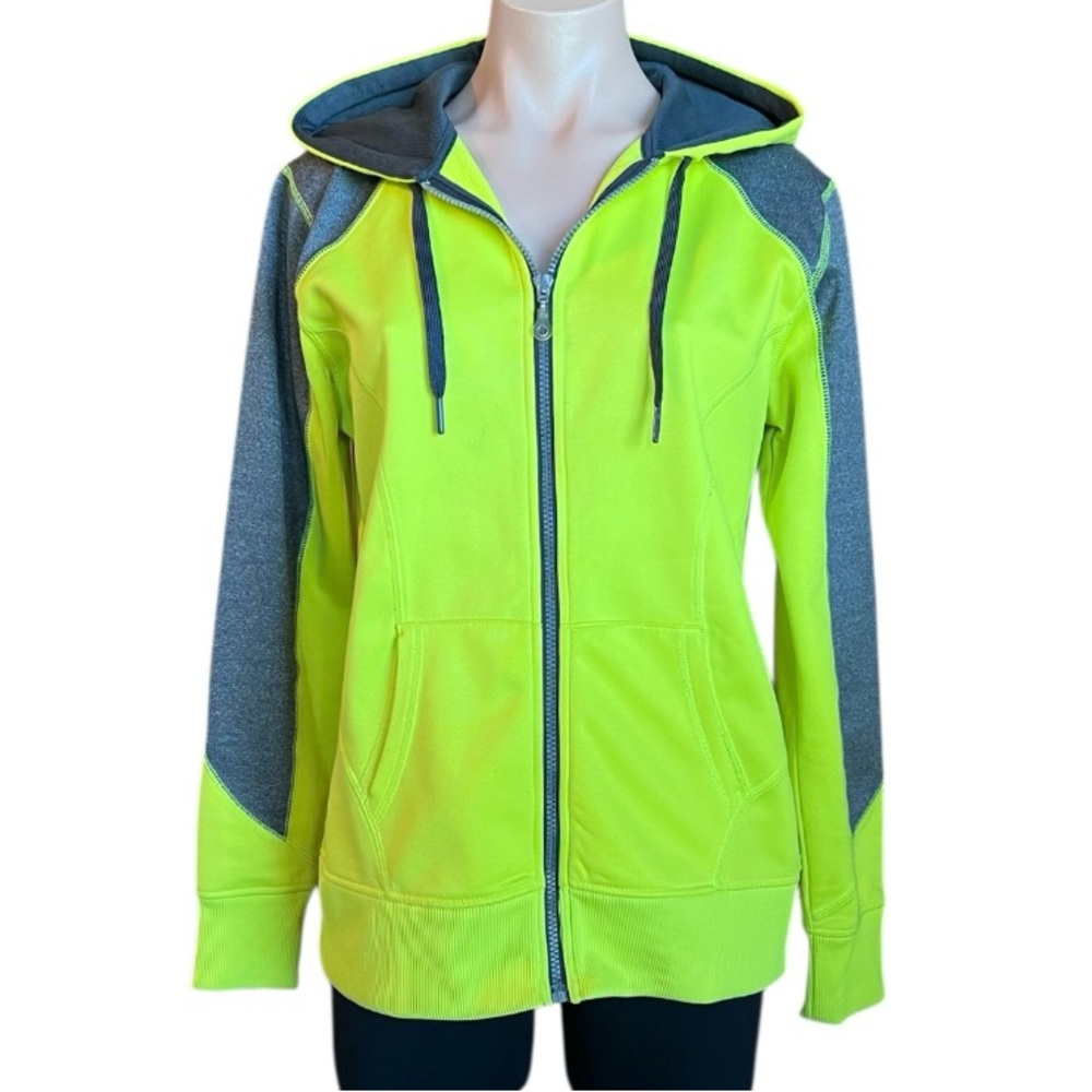 Reebok Neon Green/Yellow and Gray Hoodie